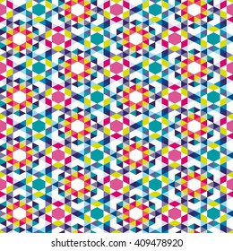 Vector modern seamless colorful geometry triangle pattern, color abstract geometric background