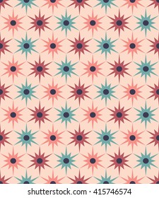 Vector modern seamless colorful geometry floral pattern, color abstract geometric background, pillow multicolored print, retro texture, hipster fashion design