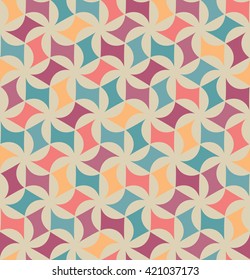 Vector modern seamless colorful geometry floral pattern, color abstract geometric background, pillow multicolored print, retro texture, hipster fashion design
