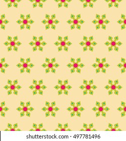 Vector modern seamless colorful geometry floral pattern, color abstract geometric background, pillow multicolored print, retro texture, hipster fashion design