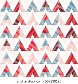 Vector modern seamless colorful geometry triangle pattern, color abstract geometric background, pillow multicolored print, retro texture, hipster fashion design