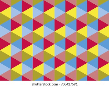 Vector modern seamless colorful geometry triangle pattern, color abstract geometric background, pillow multicolored print, retro texture, hipster fashion design