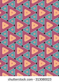 Vector modern seamless colorful pattern triangles round  , blue pink purple color background,textile print, abstract texture,  fashion design, bed sheets or pillow pattern