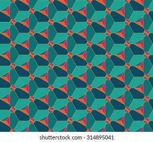 Vector modern seamless colorful pattern geometry blue orange pink, colored background, textile print, abstract texture, fashion design, bed sheets or pillow pattern