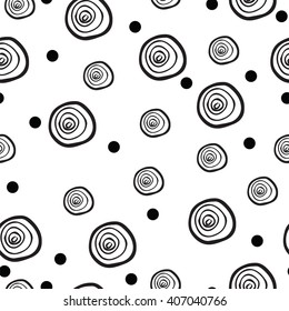 Vector modern seamless geometry. Black and white abstract geometric background, monochrome retro texture. Pattern with curved line.