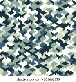 Vector modern seamless geometry cube pattern, abstract geometric background, pillow print, retro texture, fashion design