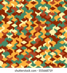 Vector modern seamless geometry cube pattern, abstract geometric background, pillow print, retro texture, fashion design