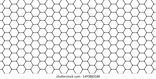 Vector modern seamless geometry pattern hexagon, black and white abstract geometric background. Lightweight stylish mesh texture with rounded corners