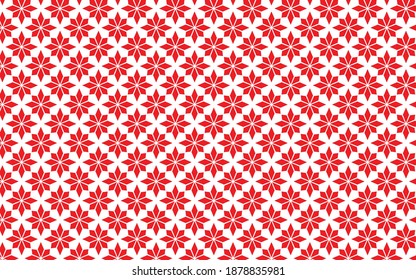 Vector modern seamless geometry pattern flower, red and white abstract geometric background, Wrapping paper or wallpaper print, monochrome retro texture, hipster fashion design, Luxury pattern