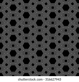 Vector modern seamless geometry pattern, black and white abstract geometric background, wallpaper print, monochrome retro texture, hipster fashion design