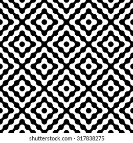 Vector modern seamless geometry pattern diamonds, black and white abstract geometric background, wallpaper print, monochrome retro texture, hipster fashion design