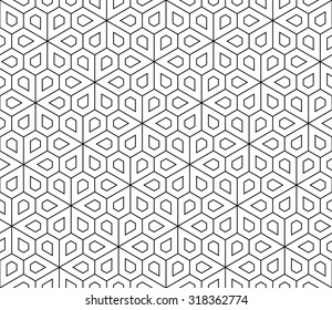 Vector modern seamless geometry pattern flower, black and white abstract geometric background, wallpaper print, monochrome retro texture, hipster fashion design