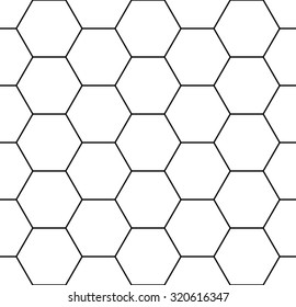 Vector Modern Seamless Geometry Pattern Hexagon, Black And White Abstract Geometric Background, Trendy Print, Monochrome Retro Texture, Hipster Fashion Design