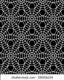Vector modern seamless geometry pattern spider web halloween, black and white abstract geometric background, trendy print, monochrome retro texture, hipster fashion design