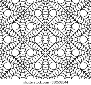 Vector modern seamless geometry pattern spider web halloween, black and white abstract geometric background, trendy print, monochrome retro texture, hipster fashion design