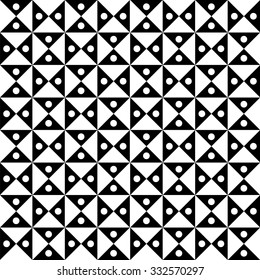 Vector modern seamless geometry pattern hourglass, black and white abstract geometric background, trendy print, monochrome retro texture, hipster fashion design
