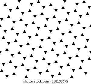Vector modern seamless geometry pattern triangle, black and white abstract geometric background, trendy print, monochrome retro texture, hipster fashion design