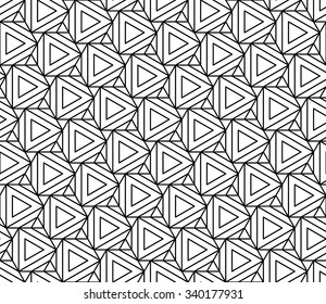 Vector modern seamless geometry pattern hexagon, black and white abstract geometric background, trendy print, monochrome retro texture, hipster fashion design
