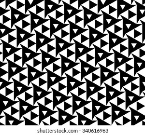 Vector modern seamless geometry pattern triangles, black and white abstract geometric background, trendy print, monochrome retro texture, hipster fashion design