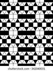 Vector modern seamless geometry pattern squares, black and white abstract geometric background, pillow print, monochrome retro texture, hipster fashion design