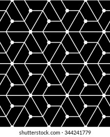 Vector modern seamless  geometry pattern grid, black and white abstract geometric background, trendy print, monochrome retro texture, hipster fashion design