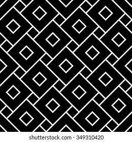 Vector modern seamless geometry pattern squares, black and white abstract geometric background, pillow print, monochrome retro texture, hipster fashion design