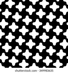 Vector modern seamless geometry pattern crosses, black and white abstract geometric background, pillow print, monochrome retro texture, hipster fashion design