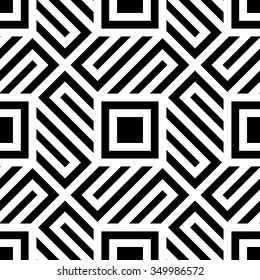 Vector modern seamless geometry pattern trippy, black and white abstract geometric background, pillow print, monochrome retro texture, hipster fashion design