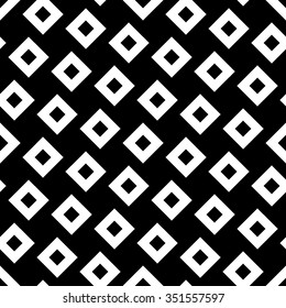 Vector modern seamless geometry pattern squares, black and white abstract geometric background, pillow print, monochrome retro texture, hipster fashion design
