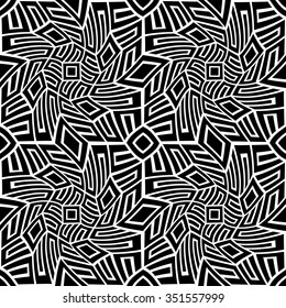 Vector modern seamless geometry pattern trippy, black and white abstract geometric background, pillow print, monochrome retro texture, hipster fashion design