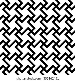 Vector modern seamless geometry pattern cross tile, black and white abstract geometric background, pillow print, monochrome retro texture, hipster fashion design