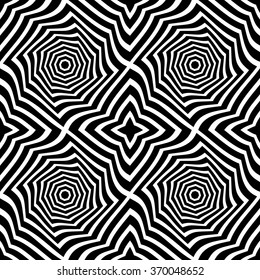 Vector modern seamless geometry pattern trippy, black and white abstract geometric background, pillow print, monochrome retro texture, hipster fashion design