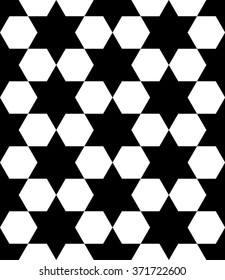 Vector modern seamless geometry pattern stars, black and white abstract geometric background, pillow print, monochrome retro texture, hipster fashion design