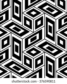 Vector modern seamless geometry pattern trippy, black and white abstract geometric background, pillow print, monochrome retro texture, hipster fashion design 