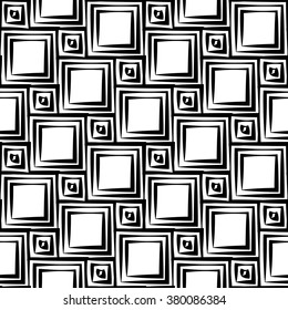 Vector modern seamless geometry pattern, black and white abstract geometric background, pillow print, monochrome retro texture, hipster fashion design