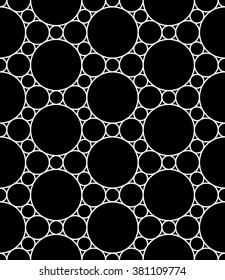 Vector modern seamless geometry pattern circles, black and white abstract geometric background, pillow print, monochrome retro texture, hipster fashion design