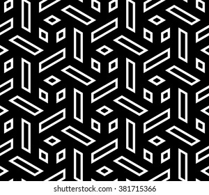 Vector modern seamless geometry pattern trippy, black and white abstract geometric background, pillow print, monochrome retro texture, hipster fashion design 