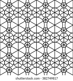 Vector modern seamless geometry pattern circles, black and white abstract geometric background, pillow print, monochrome retro texture, hipster fashion design