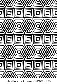 Vector modern seamless geometry pattern , black and white abstract geometric background, pillow print, monochrome retro texture, hipster fashion design
