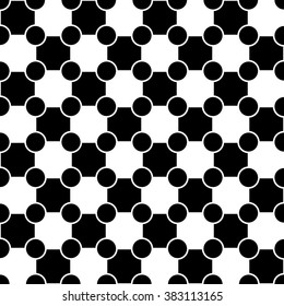 Vector modern seamless geometry pattern jigsaw, black and white abstract geometric background, pillow print, monochrome retro texture, hipster fashion design