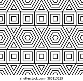 Vector modern seamless geometry pattern , black and white abstract geometric background, pillow print, monochrome retro texture, hipster fashion design