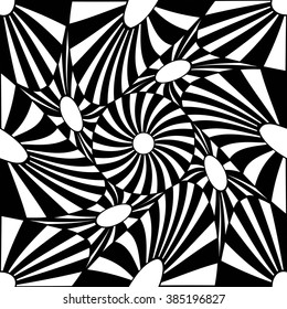 Vector modern seamless geometry pattern trippy, black and white abstract geometric background, pillow print, monochrome retro texture, hipster fashion design