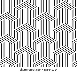 Vector modern seamless geometry pattern stripes, black and white abstract geometric background, pillow print, monochrome retro texture, hipster fashion design 