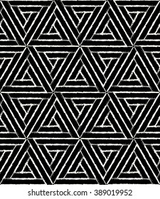 Vector modern seamless geometry pattern hexagon grunge, black and white abstract geometric background, pillow print, monochrome retro texture, hipster fashion design