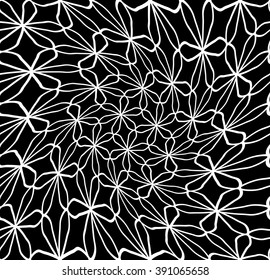 Vector modern seamless geometry pattern flower of life, black and white abstract geometric background, subtle pillow print, monochrome retro texture, hipster fashion design