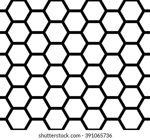 Vector modern seamless geometry pattern hexagon, black and white honeycomb abstract geometric background, subtle pillow print, monochrome retro texture, hipster fashion design