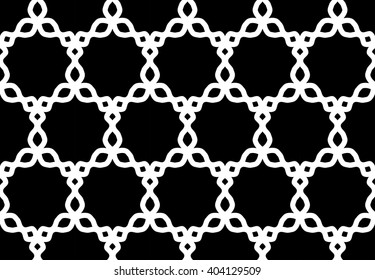 Vector modern seamless geometry pattern hexagon, black and white abstract geometric background, pillow print, monochrome retro texture, hipster fashion design