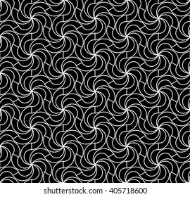 Vector modern seamless geometry pattern twirl, black and white abstract geometric background, subtle pillow print, monochrome retro texture, hipster fashion design