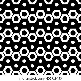 Vector modern seamless geometry pattern hexagon, black and white abstract geometric background, subtle pillow print, monochrome retro texture, hipster fashion design