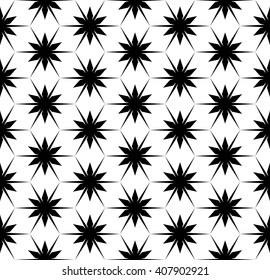 Vector modern seamless geometry pattern floral, black and white abstract geometric background, subtle pillow print, monochrome retro texture, hipster fashion design